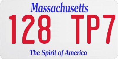 MA license plate 128TP7