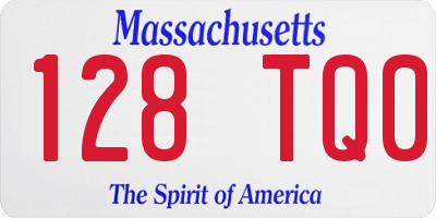 MA license plate 128TQ0