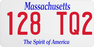 MA license plate 128TQ2