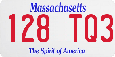 MA license plate 128TQ3