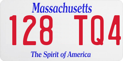 MA license plate 128TQ4