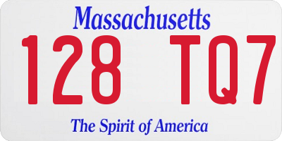MA license plate 128TQ7