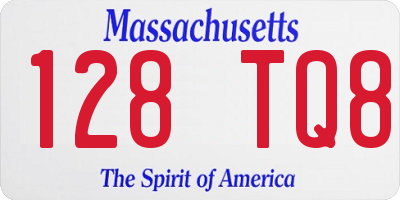 MA license plate 128TQ8