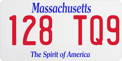 MA license plate 128TQ9