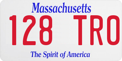 MA license plate 128TR0
