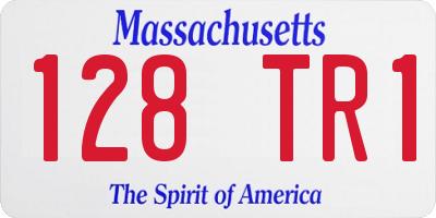 MA license plate 128TR1