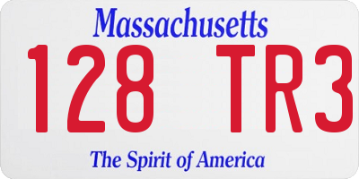 MA license plate 128TR3