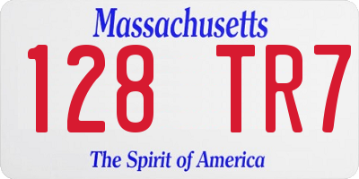 MA license plate 128TR7