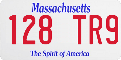 MA license plate 128TR9