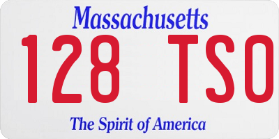 MA license plate 128TS0