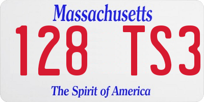 MA license plate 128TS3
