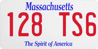 MA license plate 128TS6