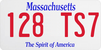 MA license plate 128TS7