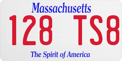 MA license plate 128TS8