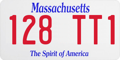 MA license plate 128TT1