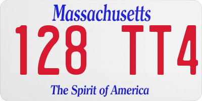 MA license plate 128TT4