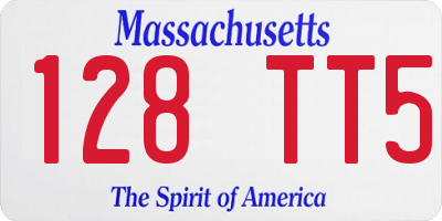 MA license plate 128TT5