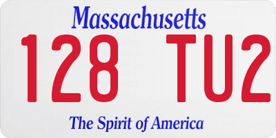 MA license plate 128TU2