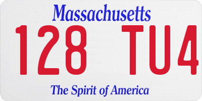 MA license plate 128TU4