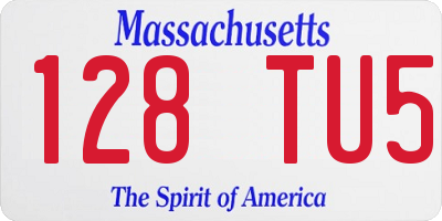 MA license plate 128TU5