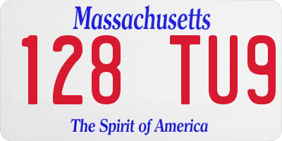 MA license plate 128TU9