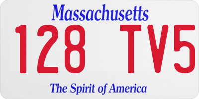 MA license plate 128TV5