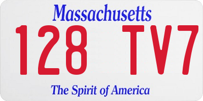 MA license plate 128TV7