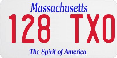 MA license plate 128TX0