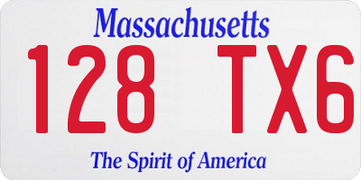 MA license plate 128TX6