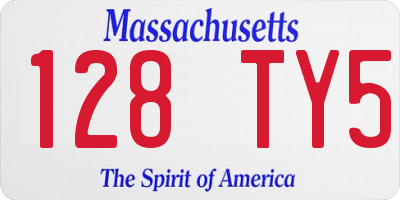 MA license plate 128TY5