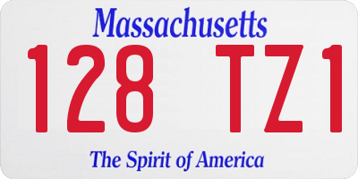 MA license plate 128TZ1