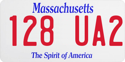 MA license plate 128UA2