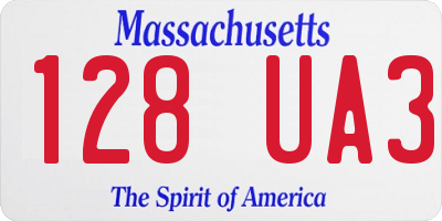 MA license plate 128UA3