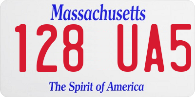 MA license plate 128UA5