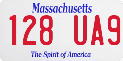 MA license plate 128UA9