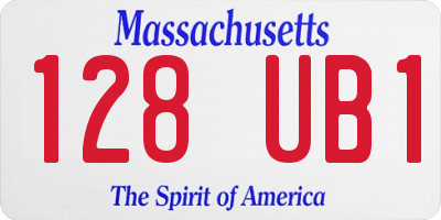 MA license plate 128UB1