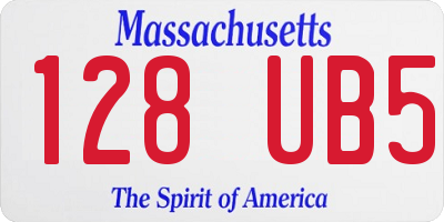 MA license plate 128UB5