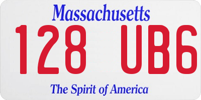 MA license plate 128UB6