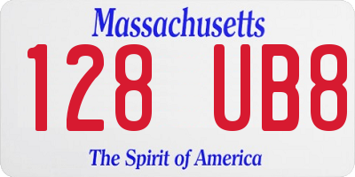 MA license plate 128UB8