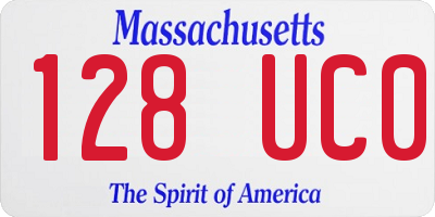MA license plate 128UC0