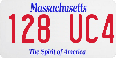 MA license plate 128UC4