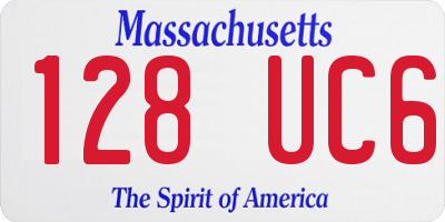 MA license plate 128UC6