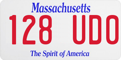 MA license plate 128UD0