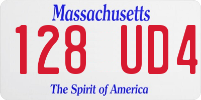 MA license plate 128UD4