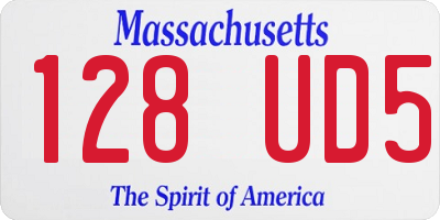 MA license plate 128UD5