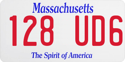 MA license plate 128UD6