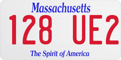 MA license plate 128UE2