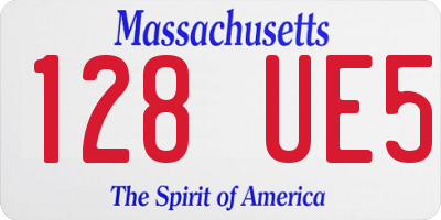 MA license plate 128UE5