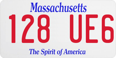 MA license plate 128UE6