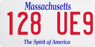 MA license plate 128UE9